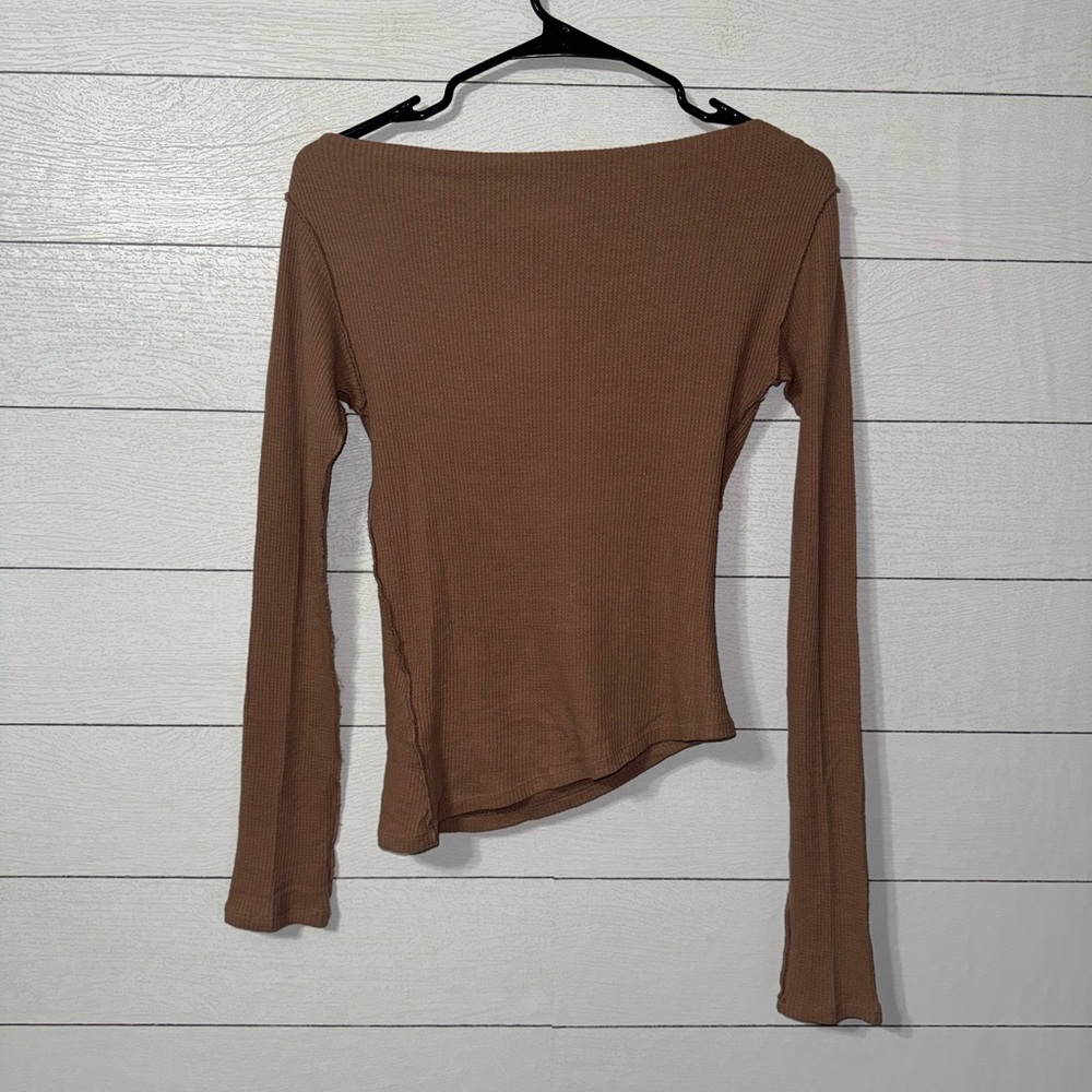 Free People We The Free El Sol Layering Top Knit Long Sleeve Mauve Size XS NWT - Picture 4 of 5
